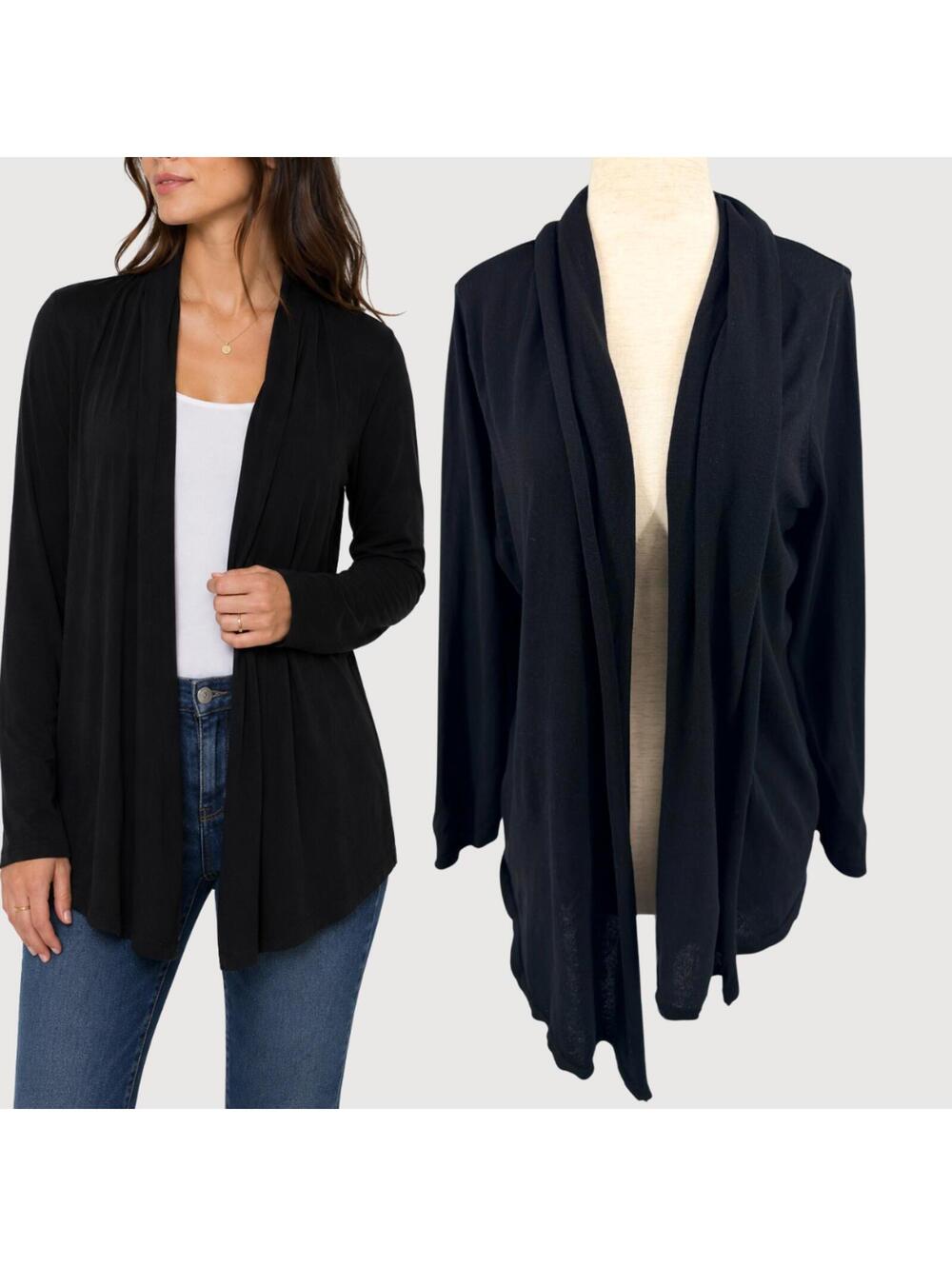 August Silk Open Front Silk Blend Cardigan XL